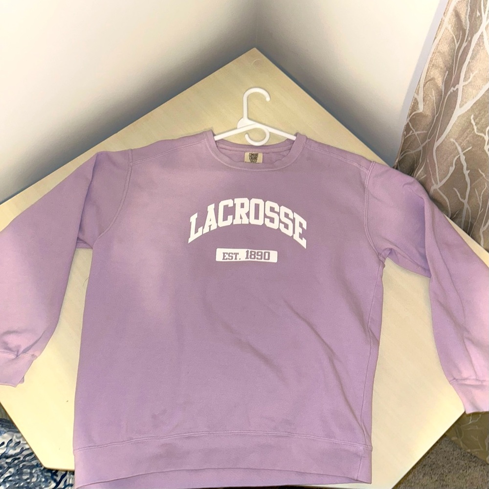 purple lacrosse crew neck